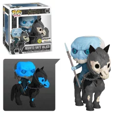 Deals 👏 Funko Game of Thrones Pop! Rides Mounted White Walker Exclusive Vinyl Figure #60 [Glow in the Dark] 👏