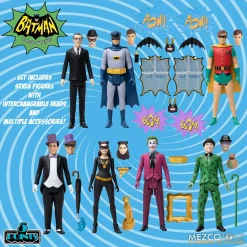 Buy 🎉 DC 5 Points 1966 Batman, Robin, Alfred, Catwoman, Joker, Penguin, Riddler, Batmobile & Batcave Deluxe Action Figure Boxed Set 🌟 -Toy Story Shop batman5pointsdeluxeset inset2