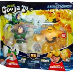 Cheap 🥰 Heroes of Goo Jit Zu Lightyear Movie Buzz Lightyear (Metallic Space Ranger Alpha) & Zyclops Action Figure ⭐