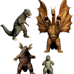 Deals 👏 Godzilla 5 Points XL Destroy All Monsters (1968) King Ghidorah, Manilla, Gorosaurus & Baragon Deluxe Action Figure Boxed Set [Round 2] ⌛