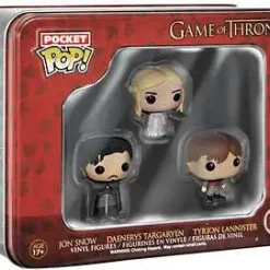 Best Pirce 😍 Funko Game of Thrones Pocket POP! Jon Snow, Daenerys Targaryen & Tyrion Lannister Vinyl Mini Figure Tin 3-Pack #03 👏
