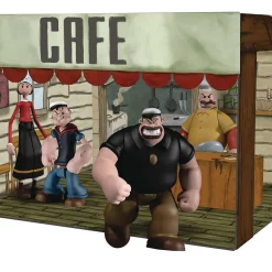 Cheapest 😍 Popeye the Sailor Man 5 Points Popeye, Olive Oyl, Bluto, Rough House & Cafe Playset Deluxe Action Figure Boxed Set 🛒